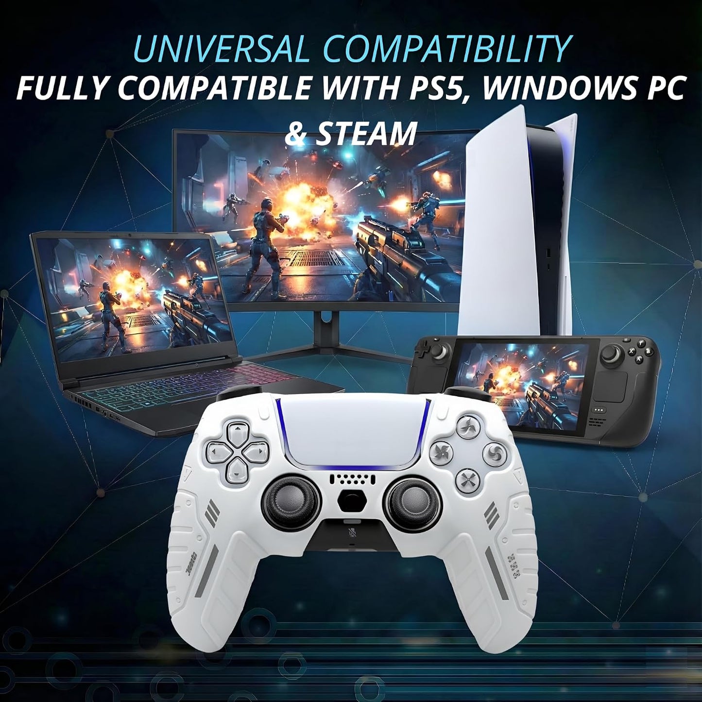 NexGami Mando Inalámbrico Compatible con PS5, Gamepad Bluetooth 5.0...