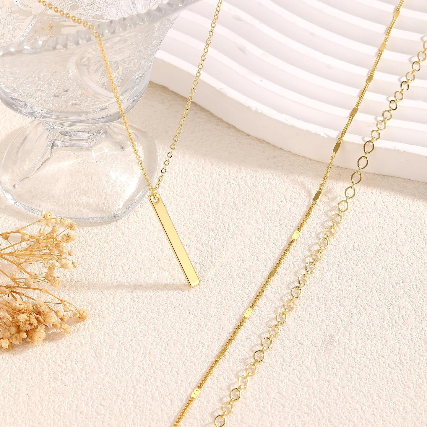 Remmocy Collar de Oro para Mujer Chapado en Oro de 14K Collar de Ba...
