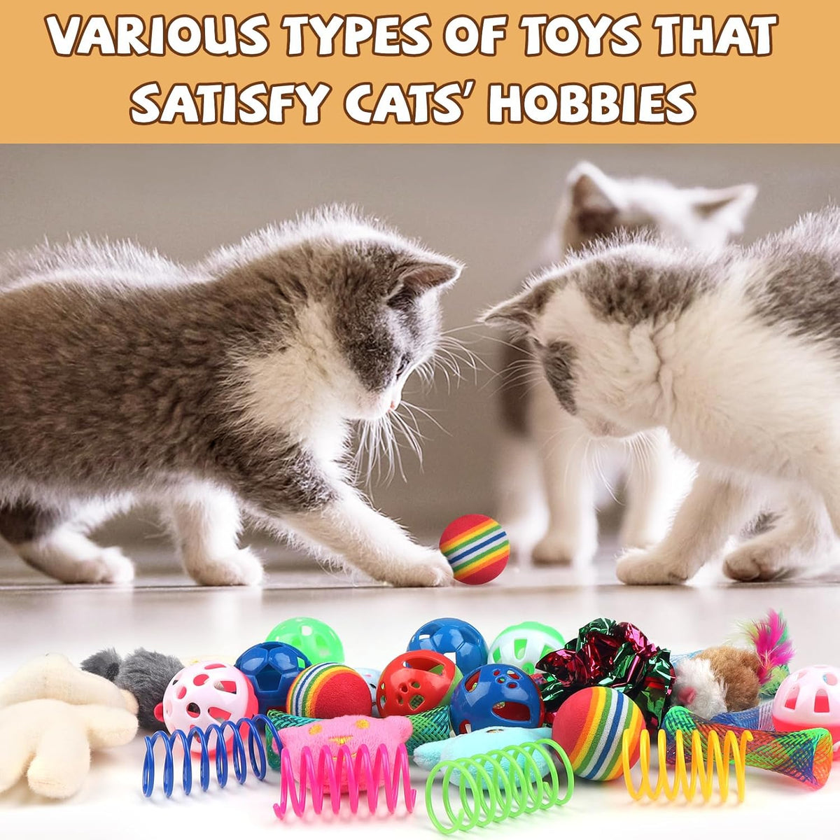 QUOZUO Juego de 30 Piezas de Juguetes para Gatos, Juego de Juguetes...