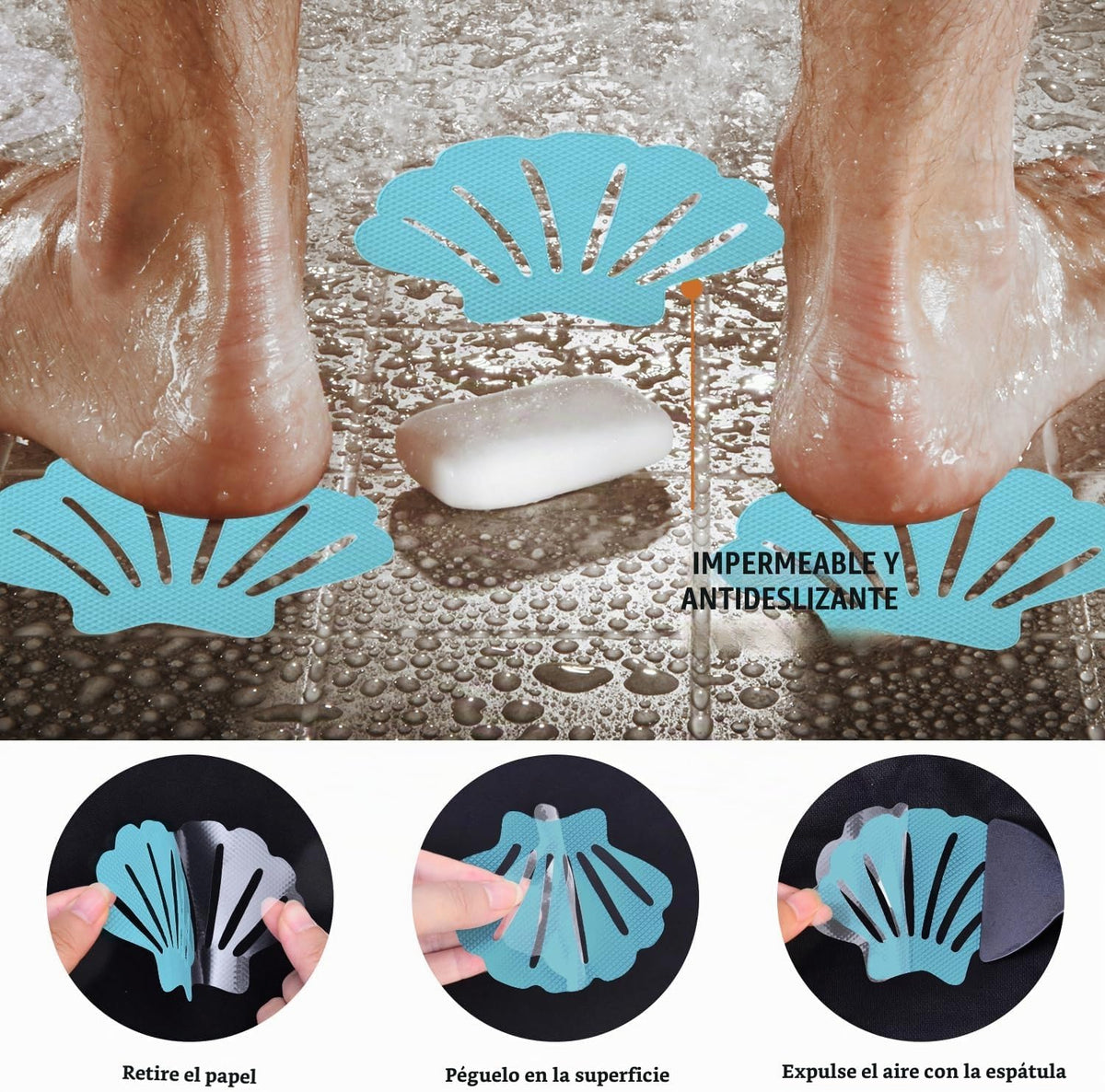 Secopad - Adhesivos antideslizantes originales para bañera, almejas...