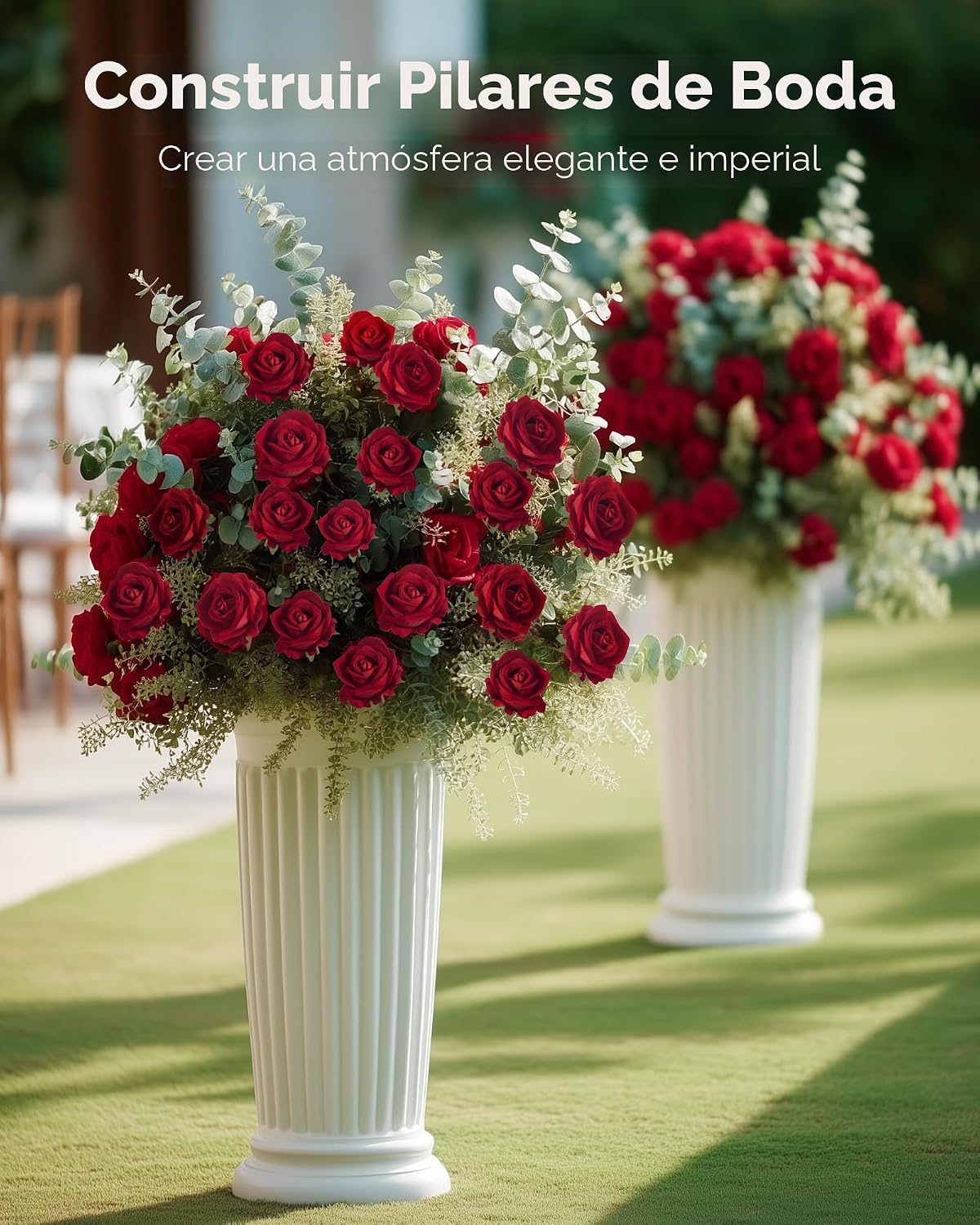 InnoGear 100 unidades de rosas rojas artificiales, flores falsas de...