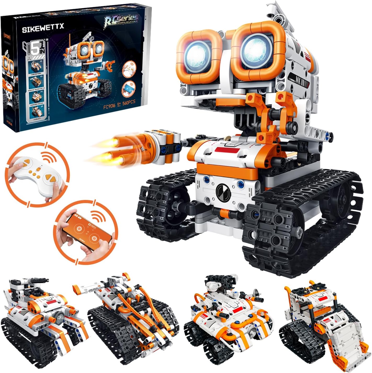 Kit de construcción de robótica STEM 5 en 1, 560 piezas de bloques...