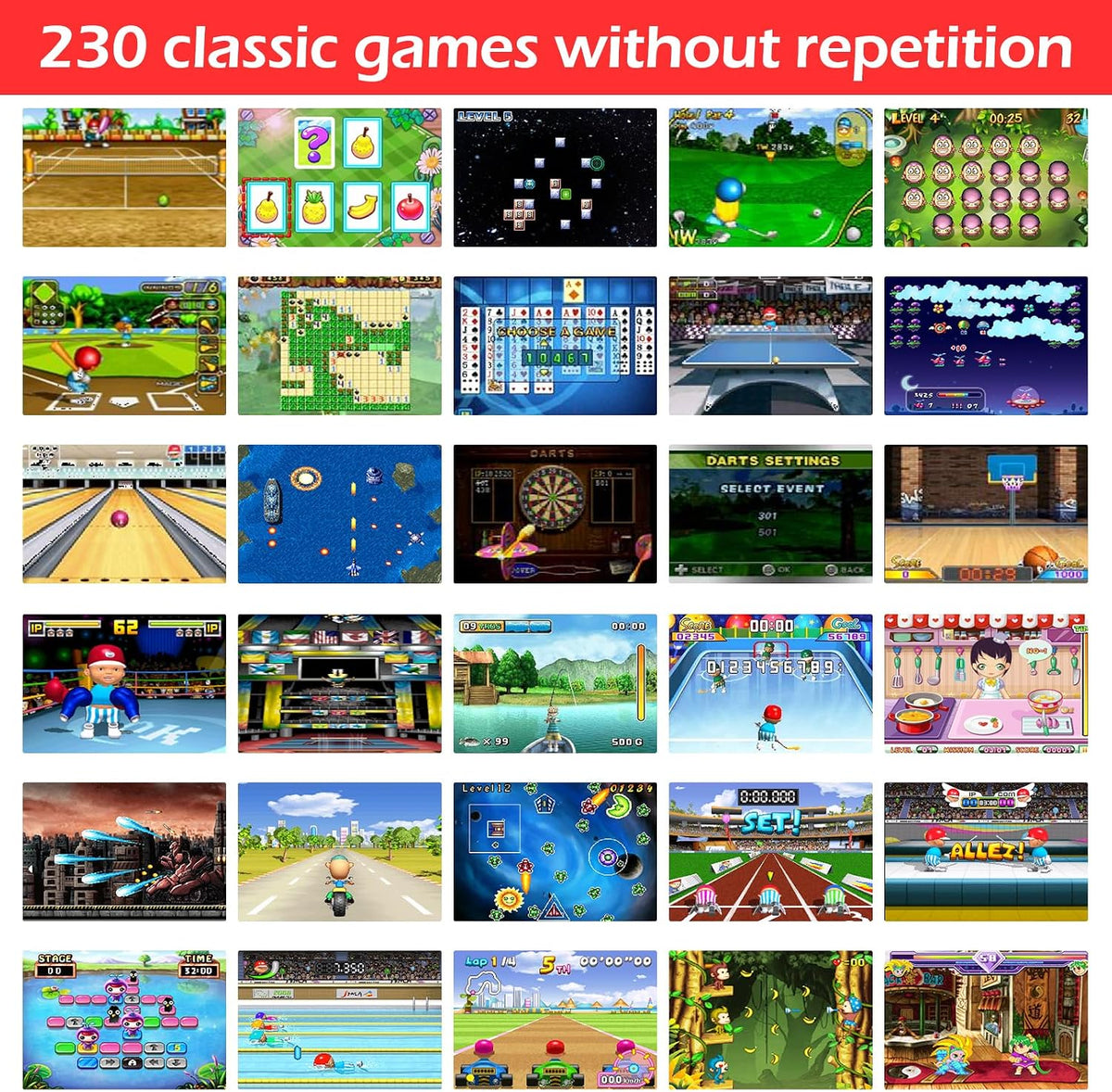 TaddToy Juego de mano de 16 bits para niños y adultos, pantalla gra...