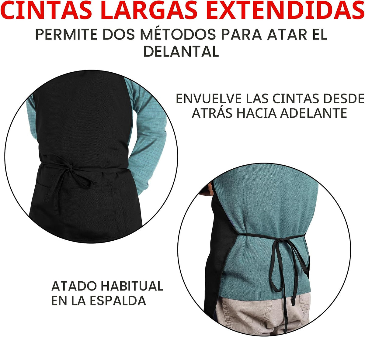 Utopia Kitchen Paquete de 10 delantales ajustables con 2 bolsillos...