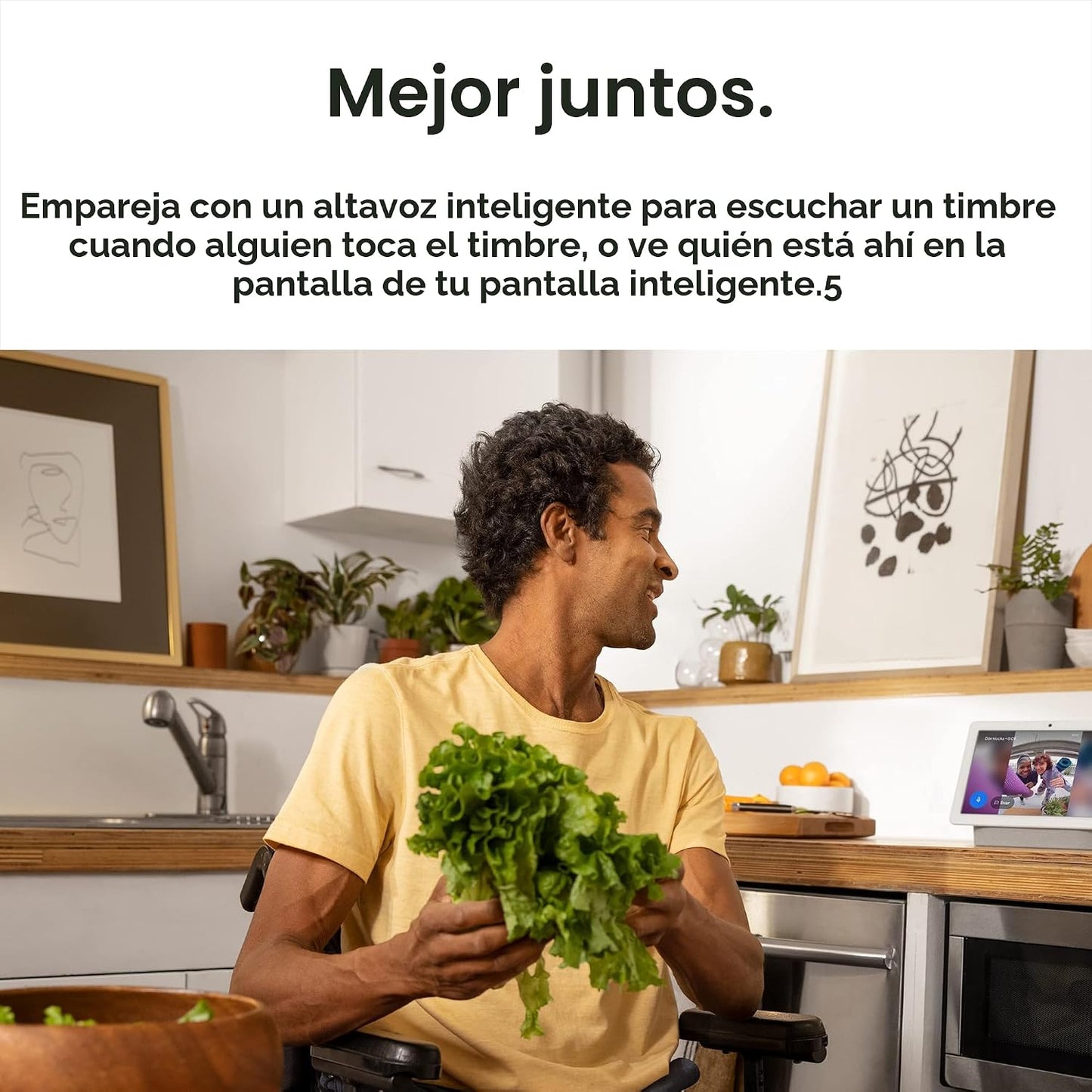 Google Nest Doorbell (Batería) - Ivy | Timbre de video con zoom dig...