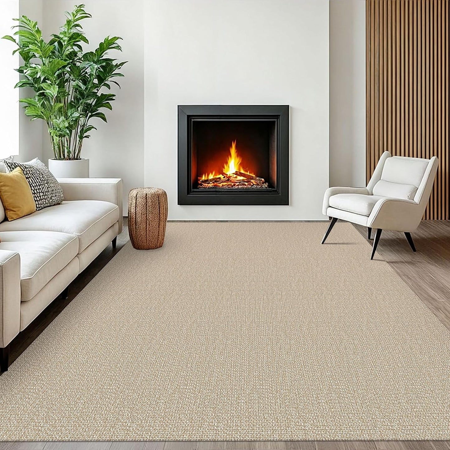 EARTHALL Alfombra lavable, alfombra antideslizante para sala de est...