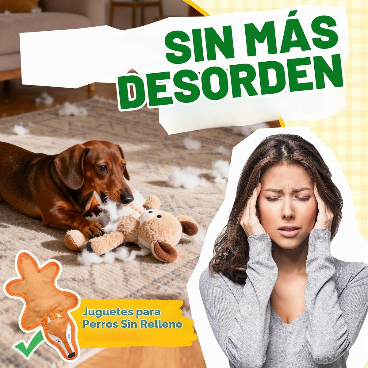 COPHCY Juguetes para perros sin relleno, juguete masticable resiste...