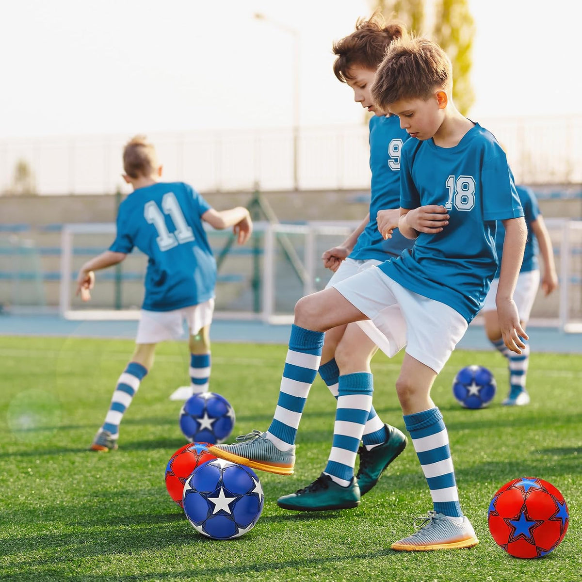 yasuwekik Paquete de 2 pelotas de fútbol desinfladas con bomba para...