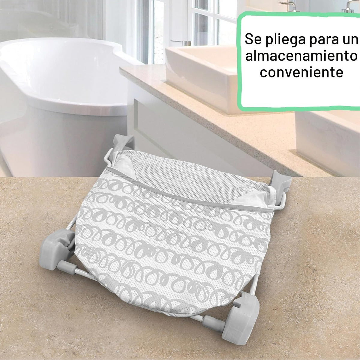 Ingenuity - Asiento plegable de baño para bebé de 2 posiciones, sop...