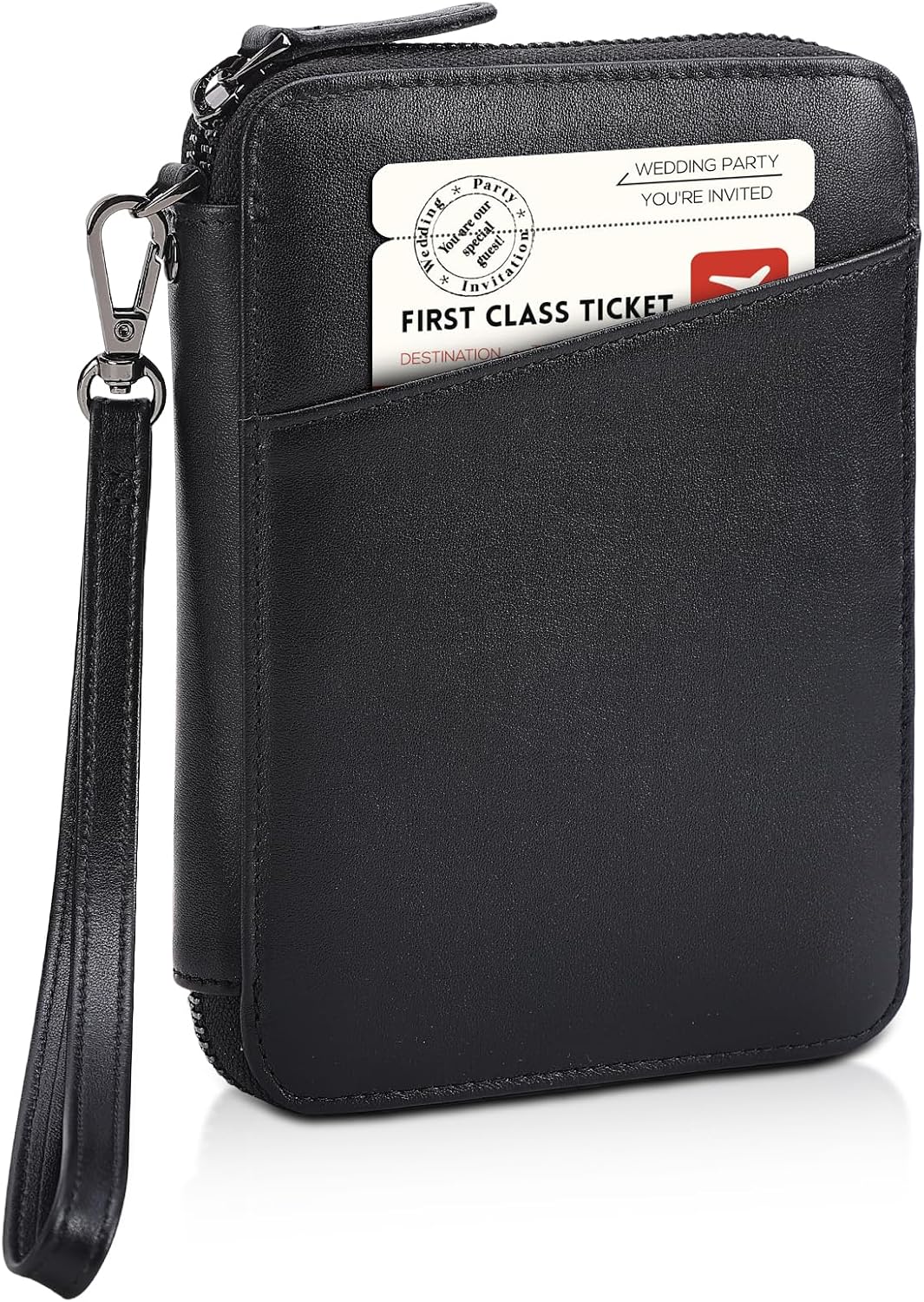 Polare - Cartera de piel napa, para pasaporte familiar, para 4 pasa...