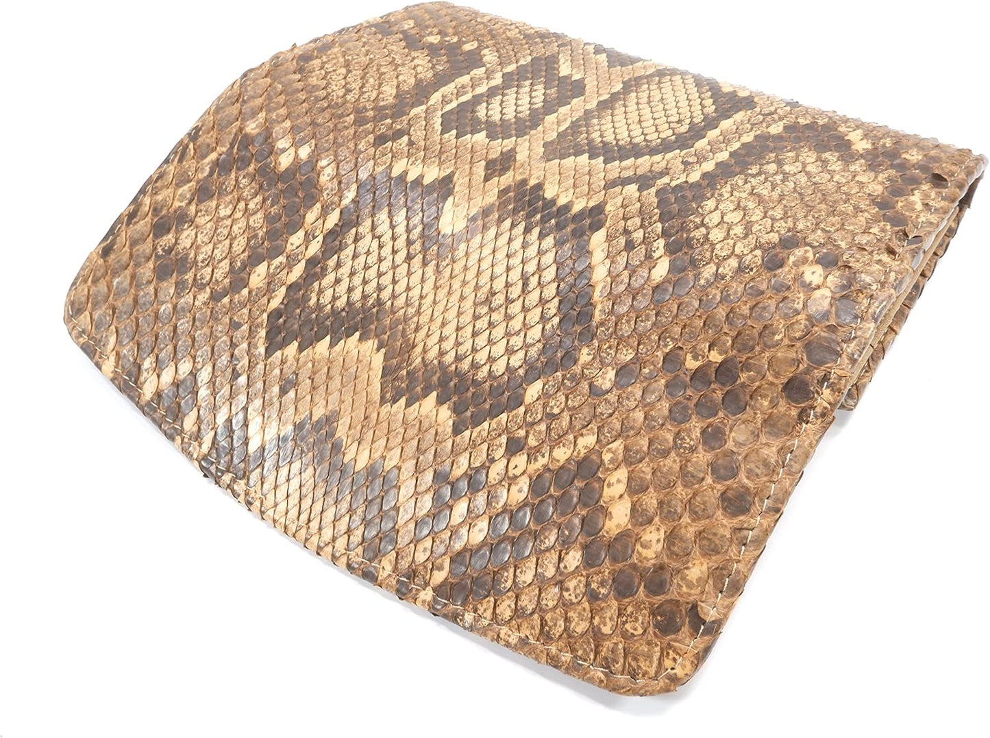 Pelgio Cartera de embrague triple de piel de serpiente de pitón aut...