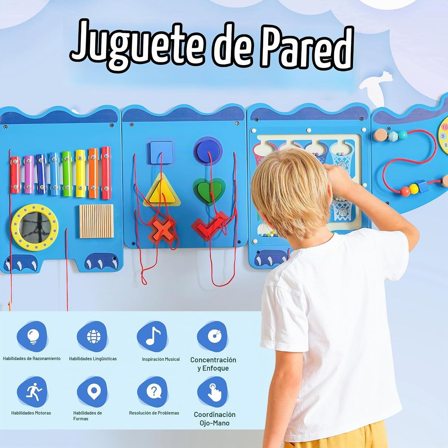 nigwet Juguetes sensoriales de cocodrilo, paneles de pared de activ...