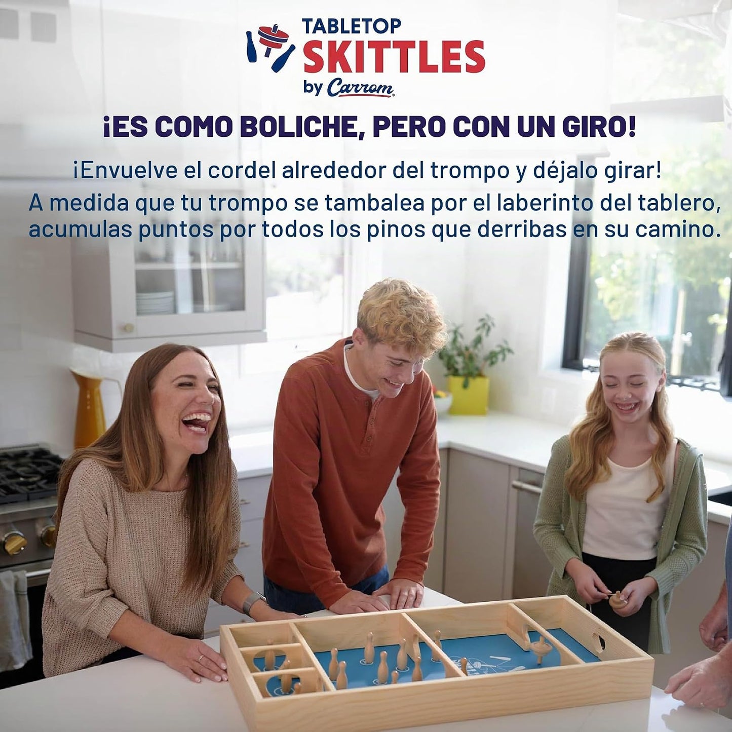 Carrom Juego Skittles - Juegos de mesa grandes para adultos y niños...