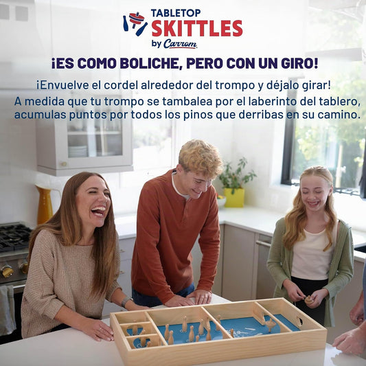 Carrom Juego Skittles - Juegos de mesa grandes para adultos y niños...