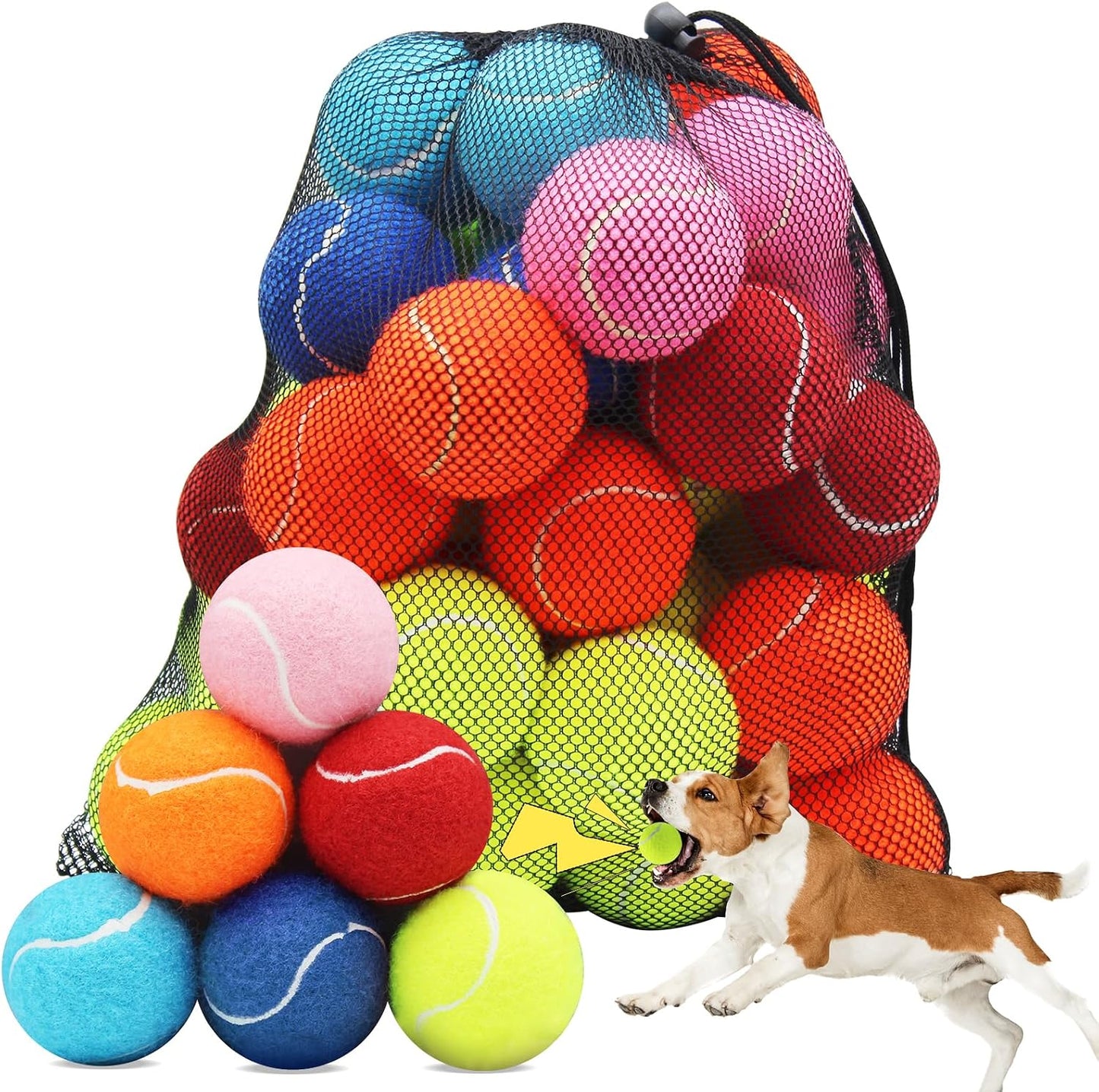 Swingers Pelotas de tenis chirriantes para perros, pelotas de tenis...