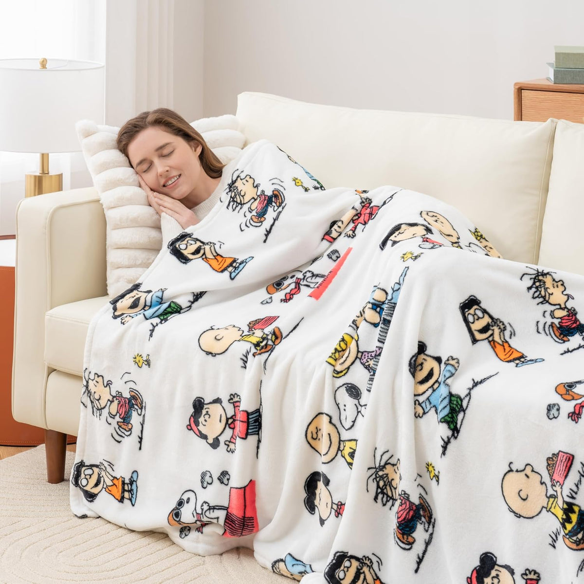 Berkshire VelvetLoft Peanuts Snoopy - Manta de felpa con bonito per...