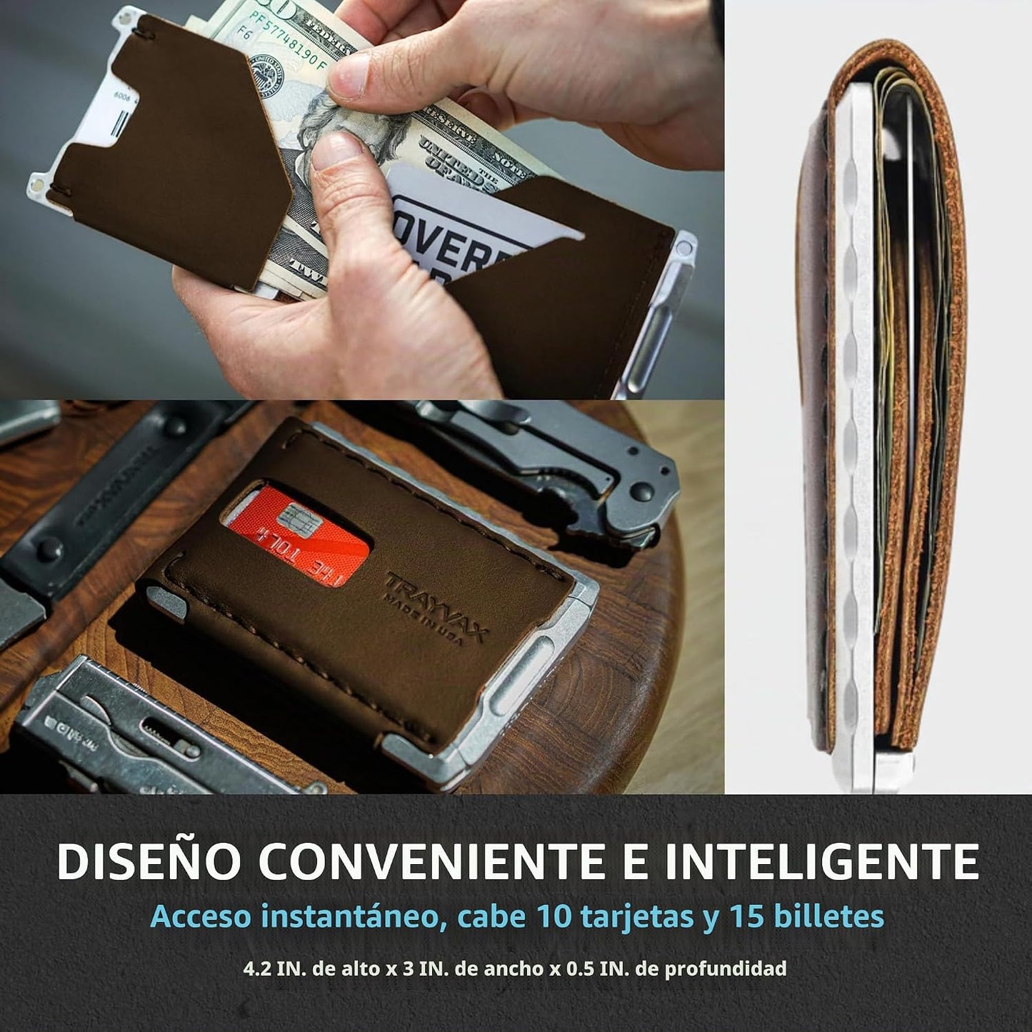 Cartera Billfold Trayvax Venture, Portador de Dinero y Tarjetas de...