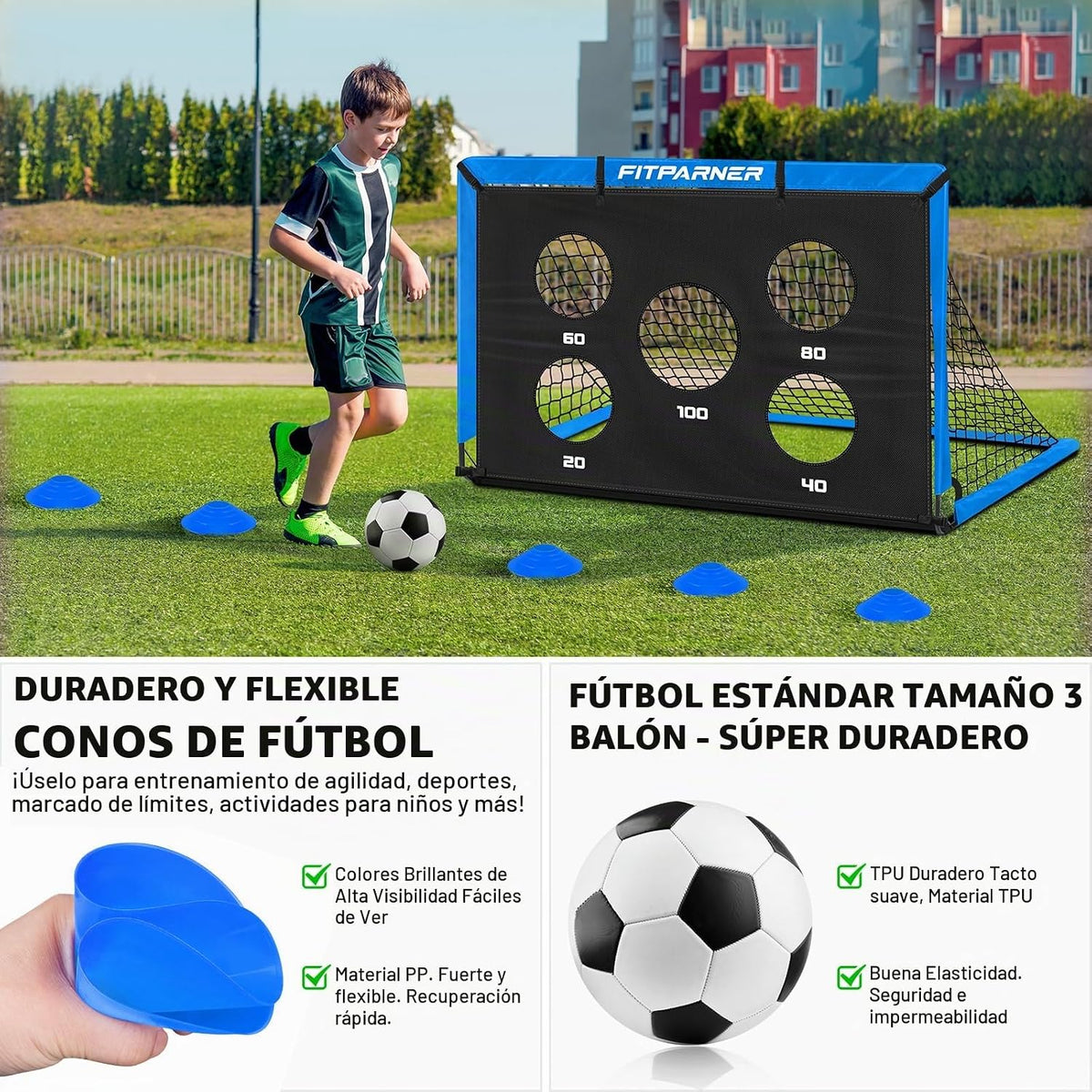 FITPARNER Portería de fútbol, portería de fútbol para niños en el p...