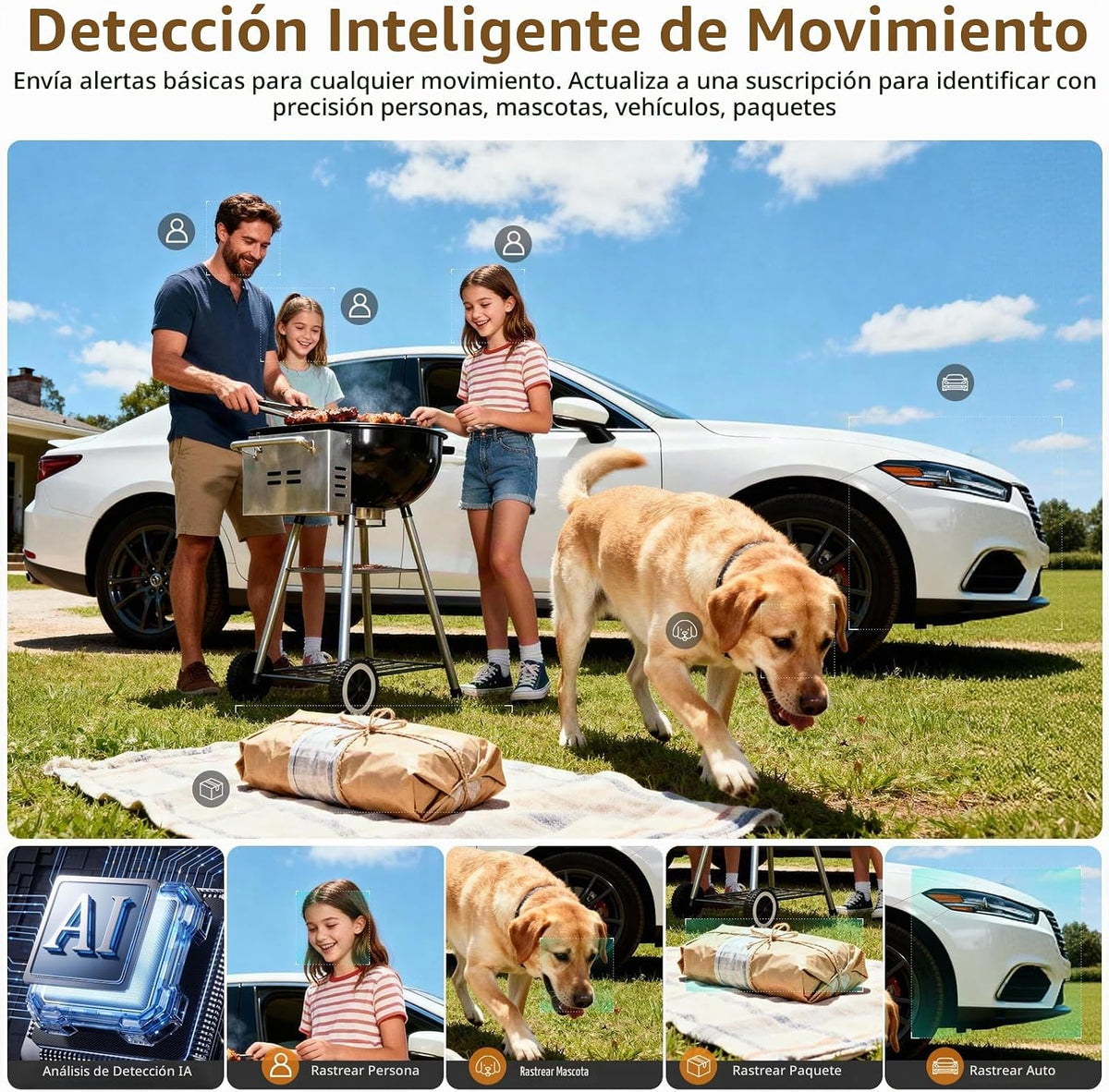 Cámara de seguridad 2K FHD inalámbrica para exteriores para segurid...