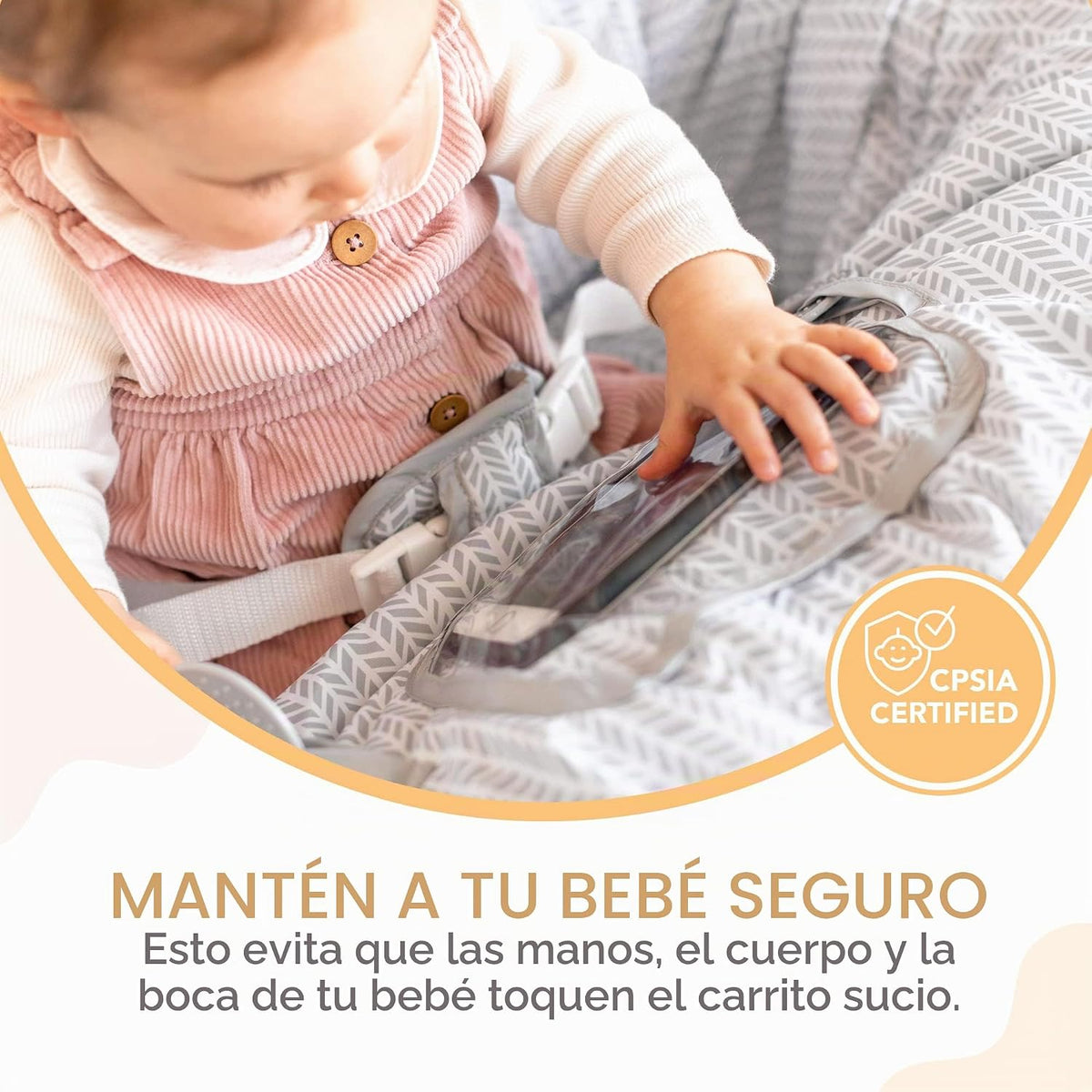 Binxy Baby Funda 2 en 1 cómoda para silla alta y carrito de compras...