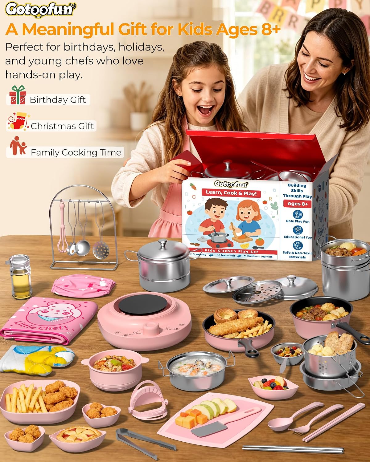 Gotoofun Juegos de Cocina para Niños Mini Cocina Real, Preparación...