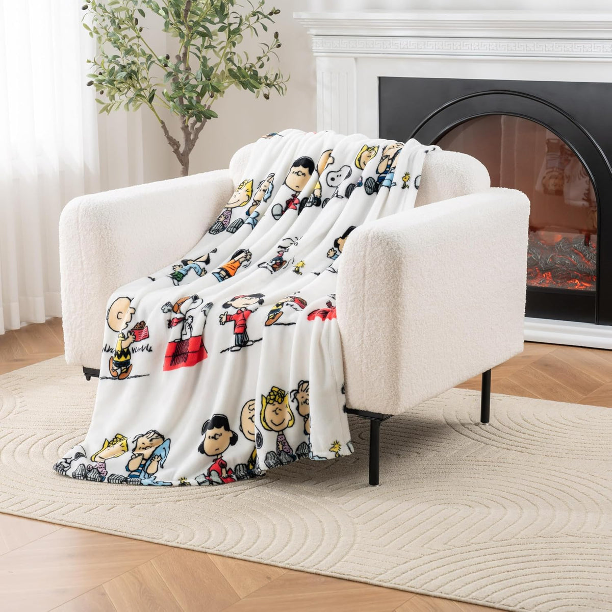 Berkshire VelvetLoft Peanuts Snoopy - Manta de felpa con bonito per...