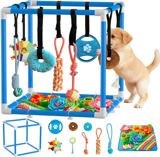 Gimnasio de juego para cachorros con alfombrilla de olfato y 8 jugu...