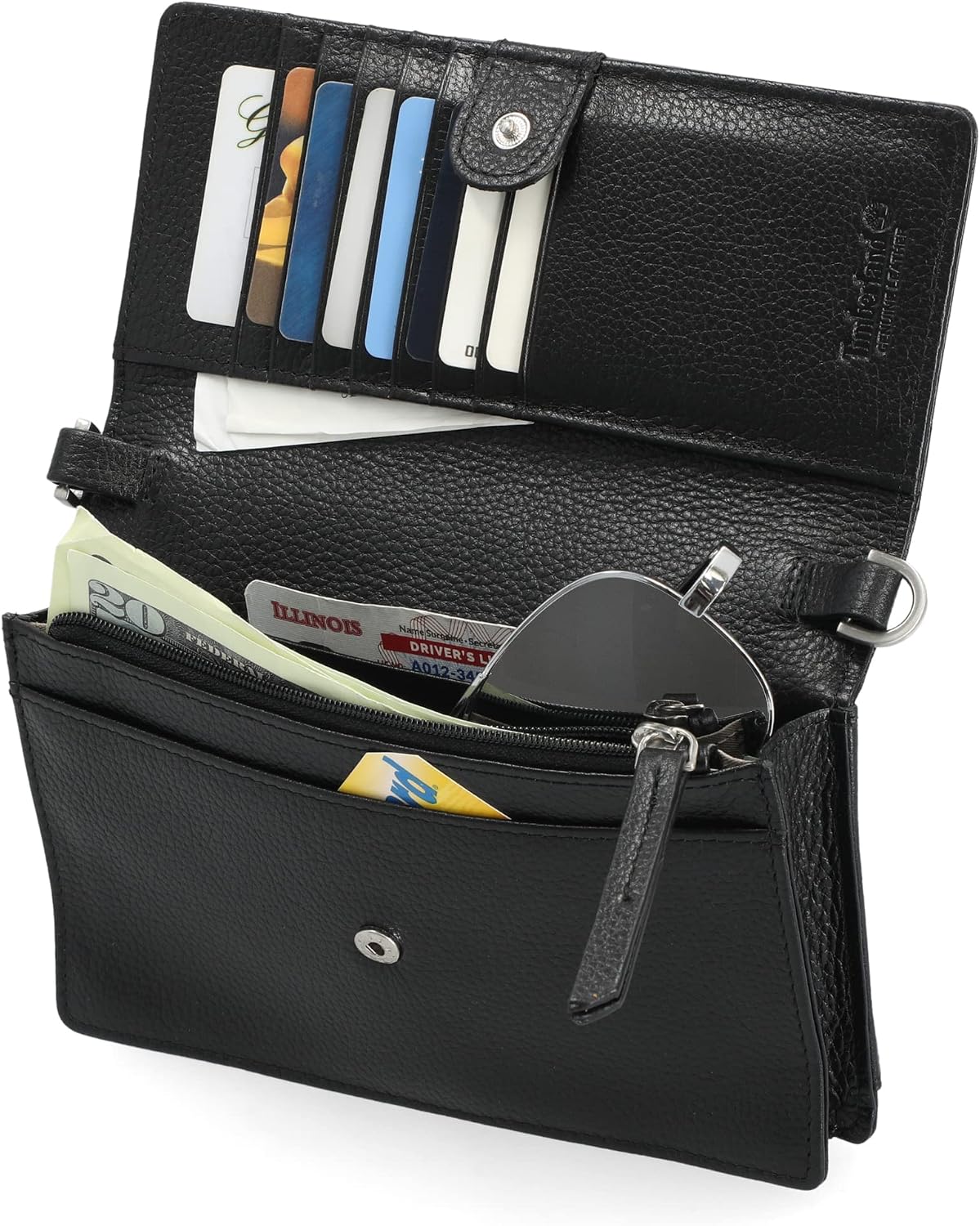 Timberland - Bolso cruzado de cuero RFID con billetera, Tamaño único