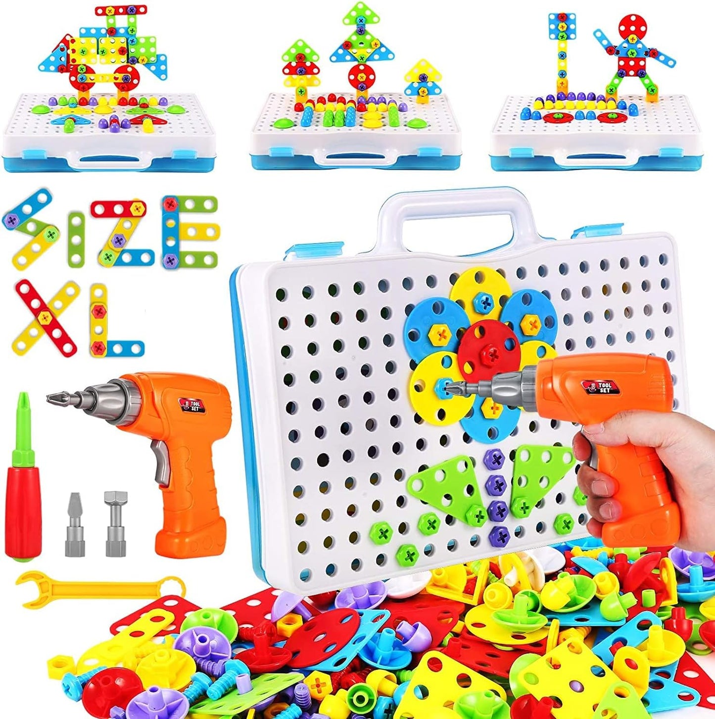 Parhlen Juguetes educativos, bloques de construcción, 244 piezas, d...