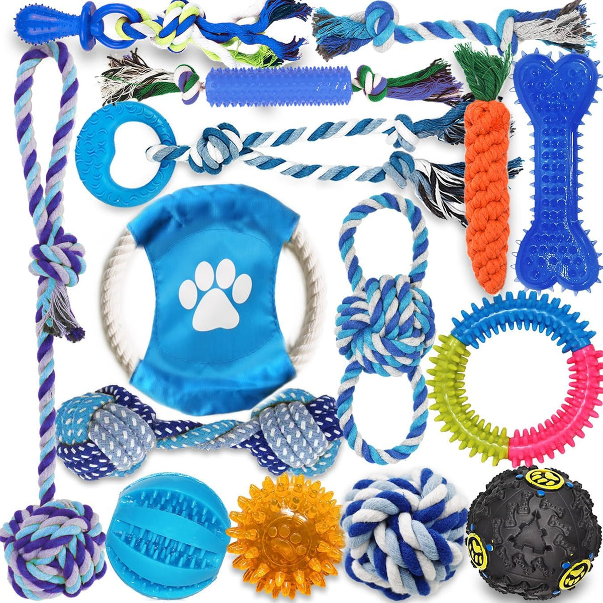 Mnubsrva Juguetes para perros, paquete de 15 para limpieza de dient...