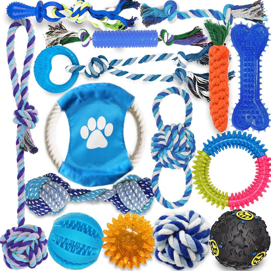 Mnubsrva Juguetes para perros, paquete de 15 para limpieza de dient...