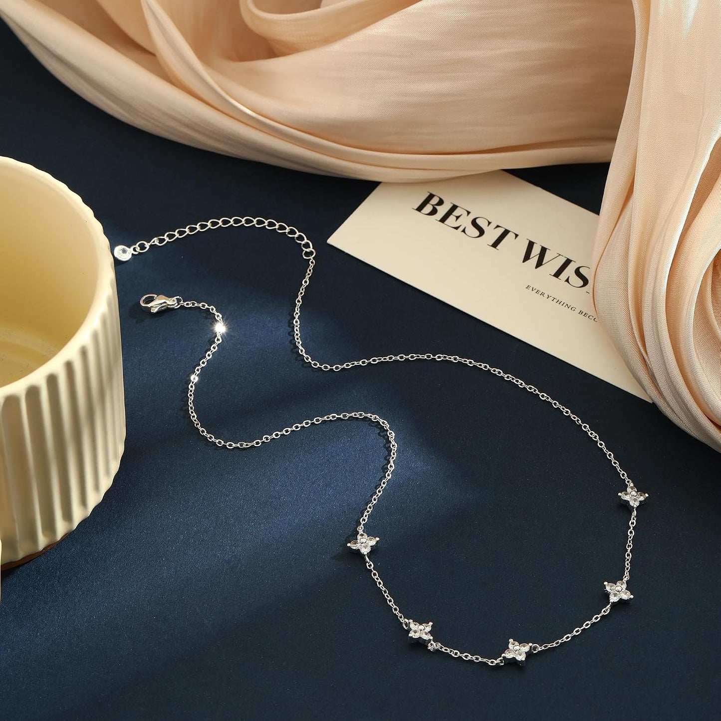 Tasiso Delicados collares de plata y oro para mujer, lindo collar d...