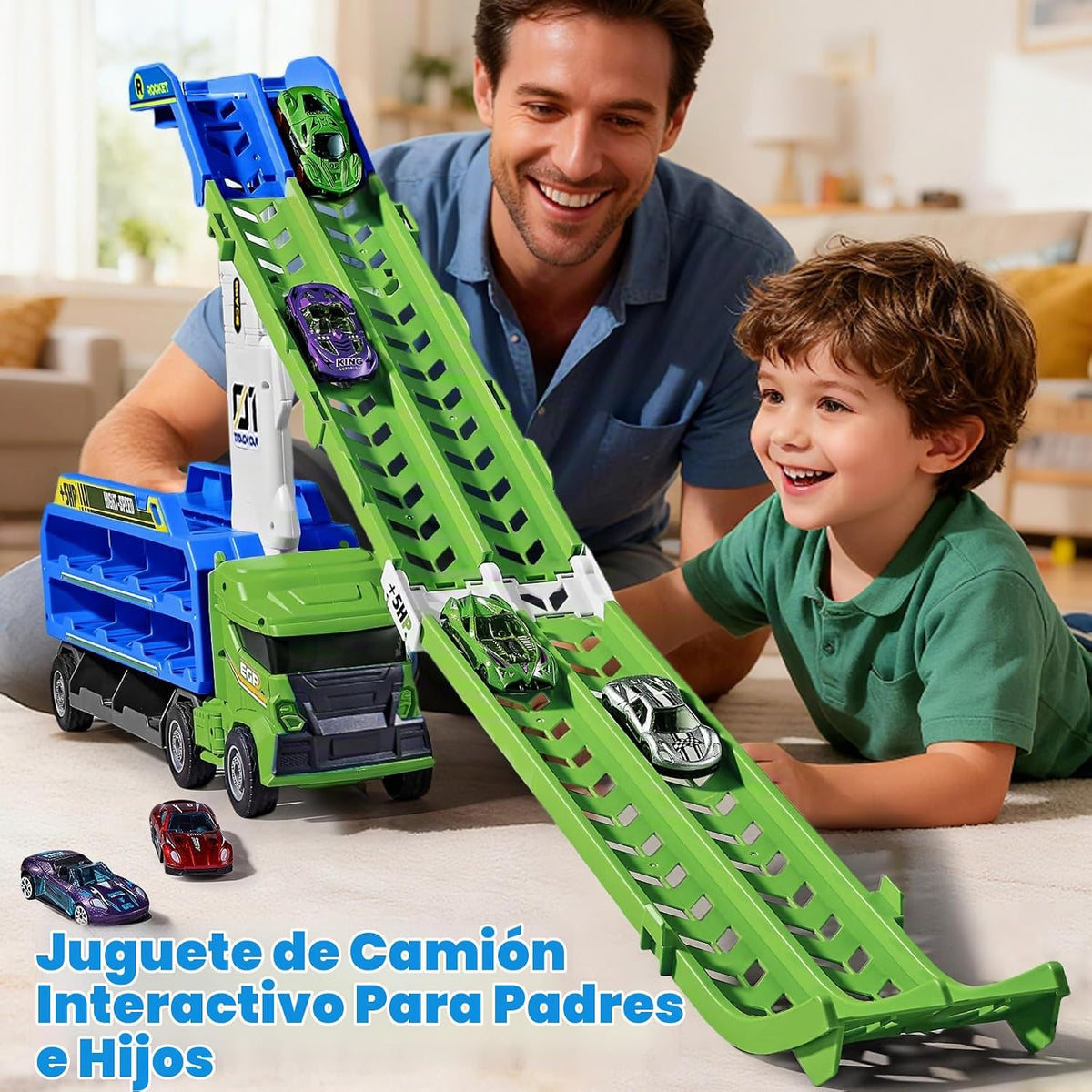 Camión de carreras de juguete para niños de 3, 4, 5, 6 años, camión...