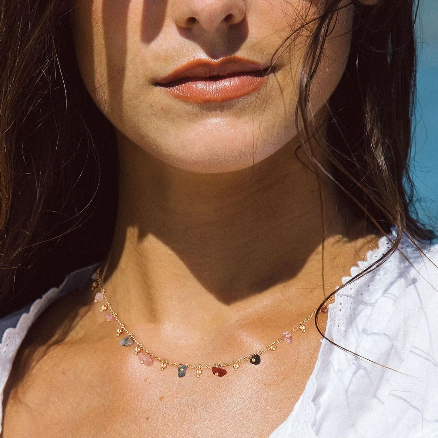 MTMY Collares de cuentas para mujeres chapado en oro de 14 quilates...