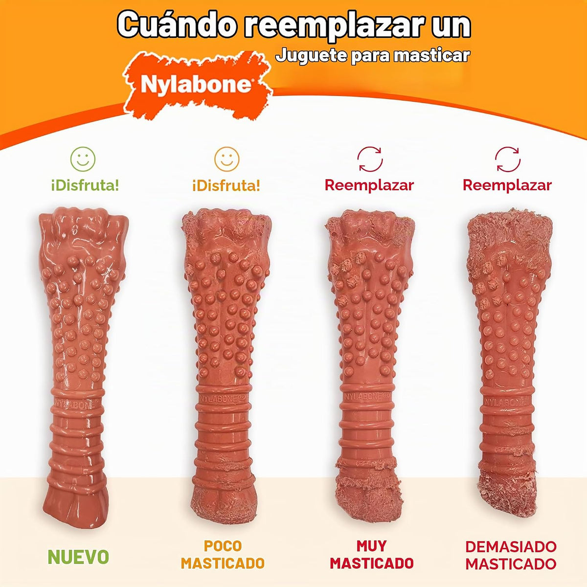 Nylabone Juguete masticable con anillo texturizado para perros pequ...