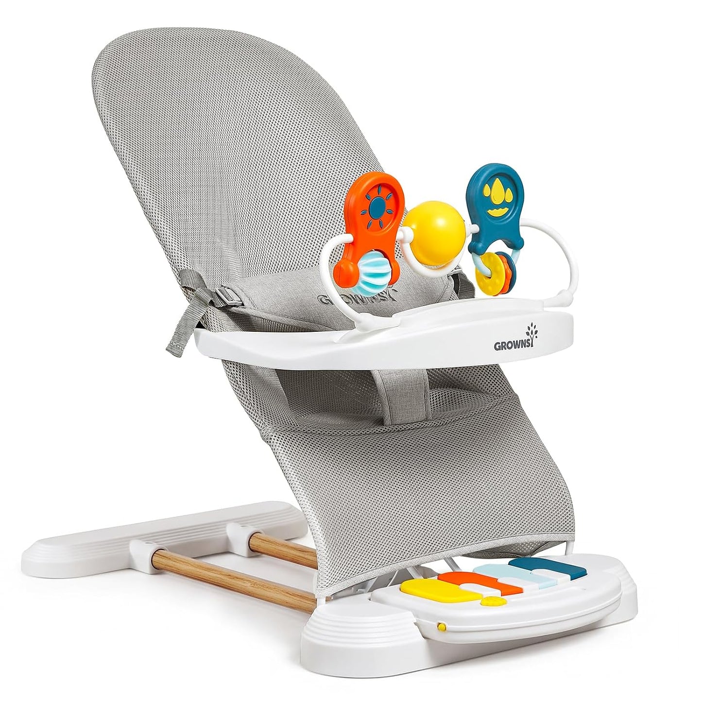 GROWNSY Hamaca para bebé con 3 posiciones reclinables, asiento para...