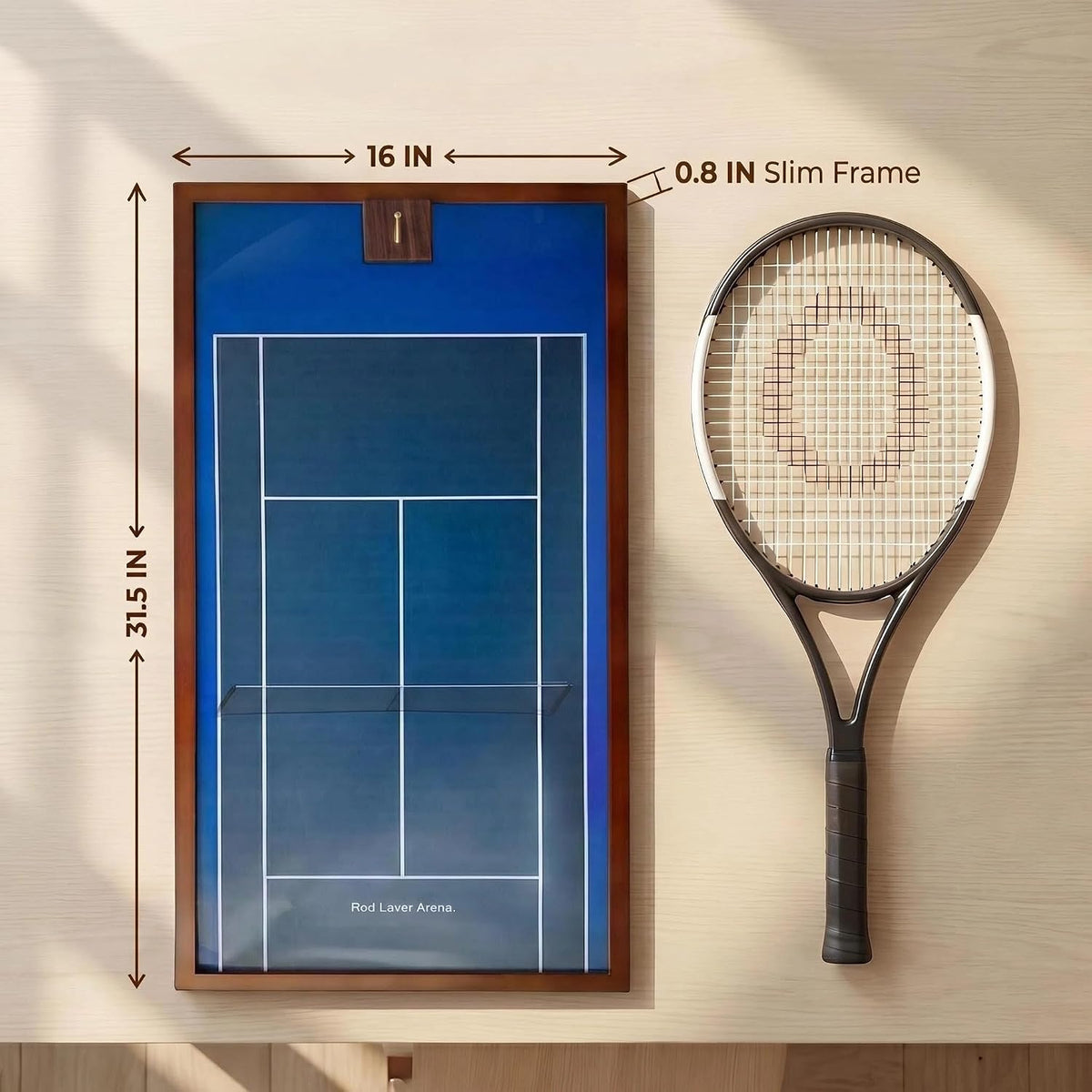 KRINGSIA Marco de exhibición de raqueta de tenis de madera con Wimb...
