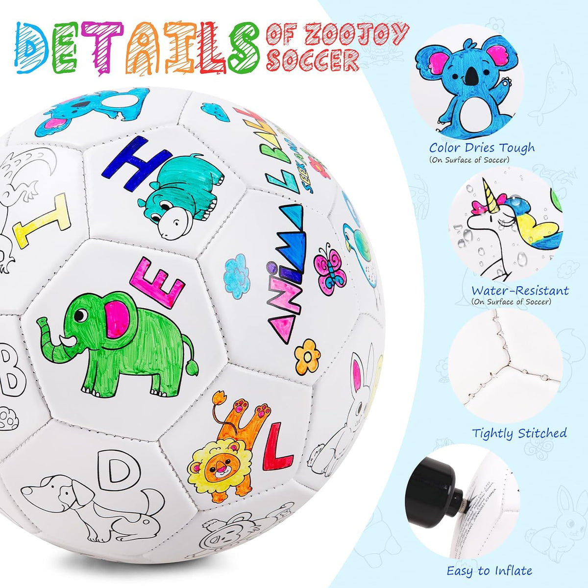 ZOOJOY Colorea tu propio balón de fútbol, kit de manualidades con...