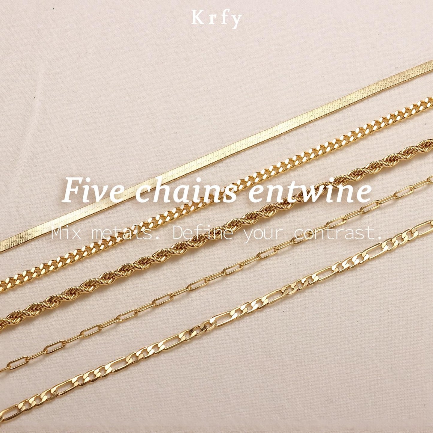 Krfy 5\/6 piezas pulseras chapadas en oro para mujeres modernas, ju...