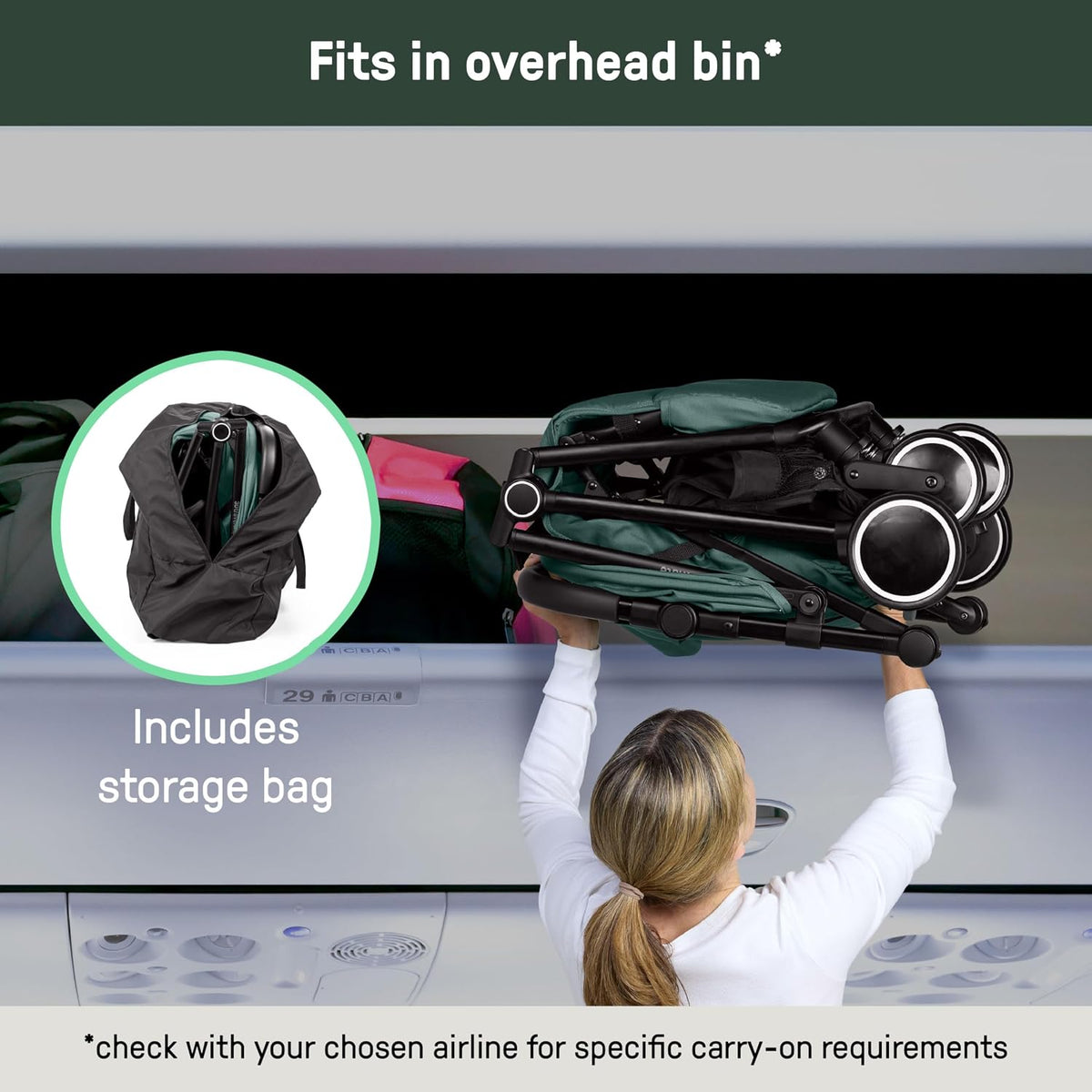 Ingenuity 3D Travelmate Pro - Cochecito de viaje ligero con tabla p...