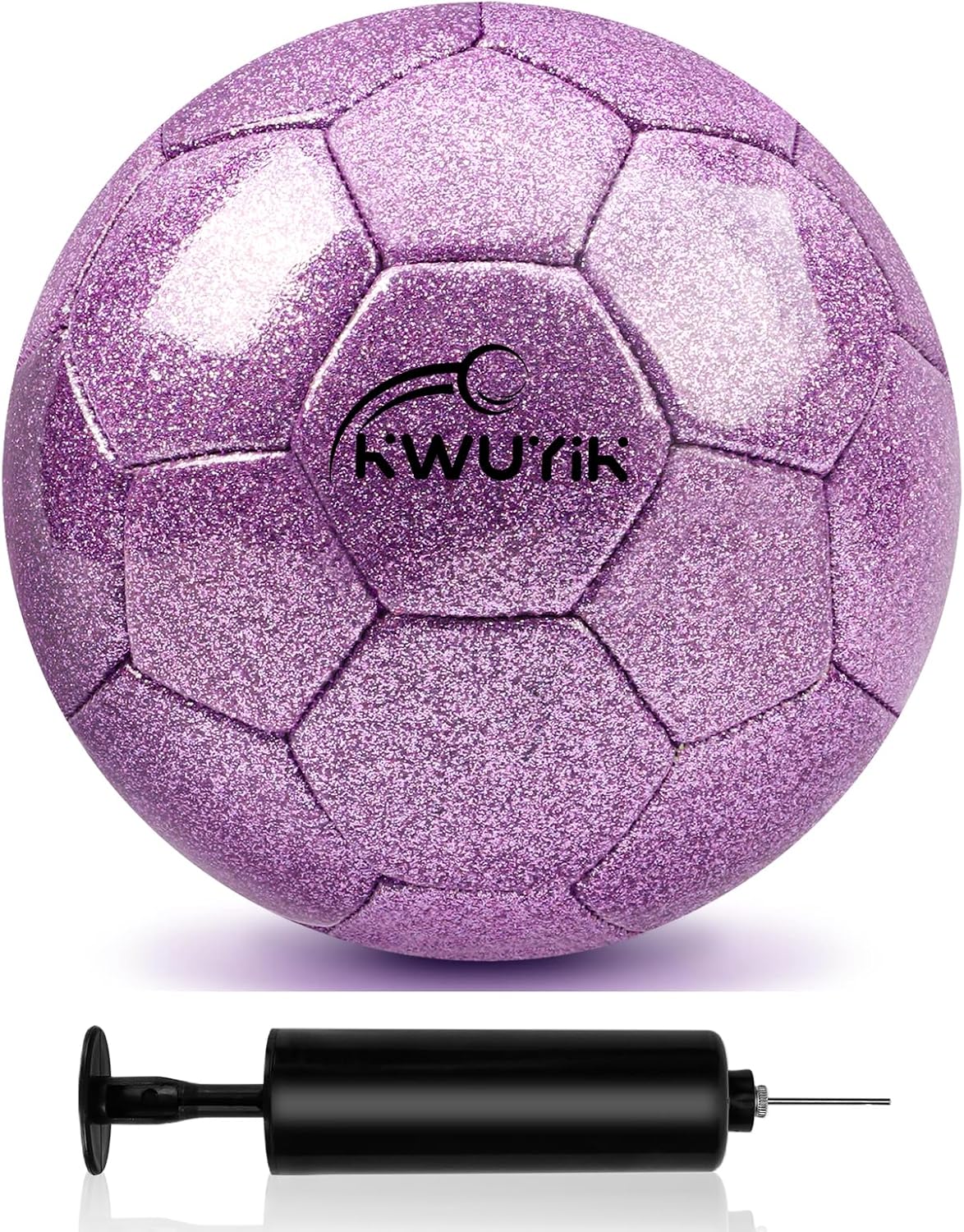 OKWUYiK Balón de fútbol de talla 3, 4, 5, con purpurina rosa, dorad...