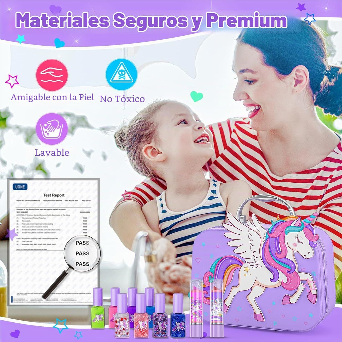Glisiol Juego de Esmaltes de Uñas para Niñas Juguetes, Kit de Arte...