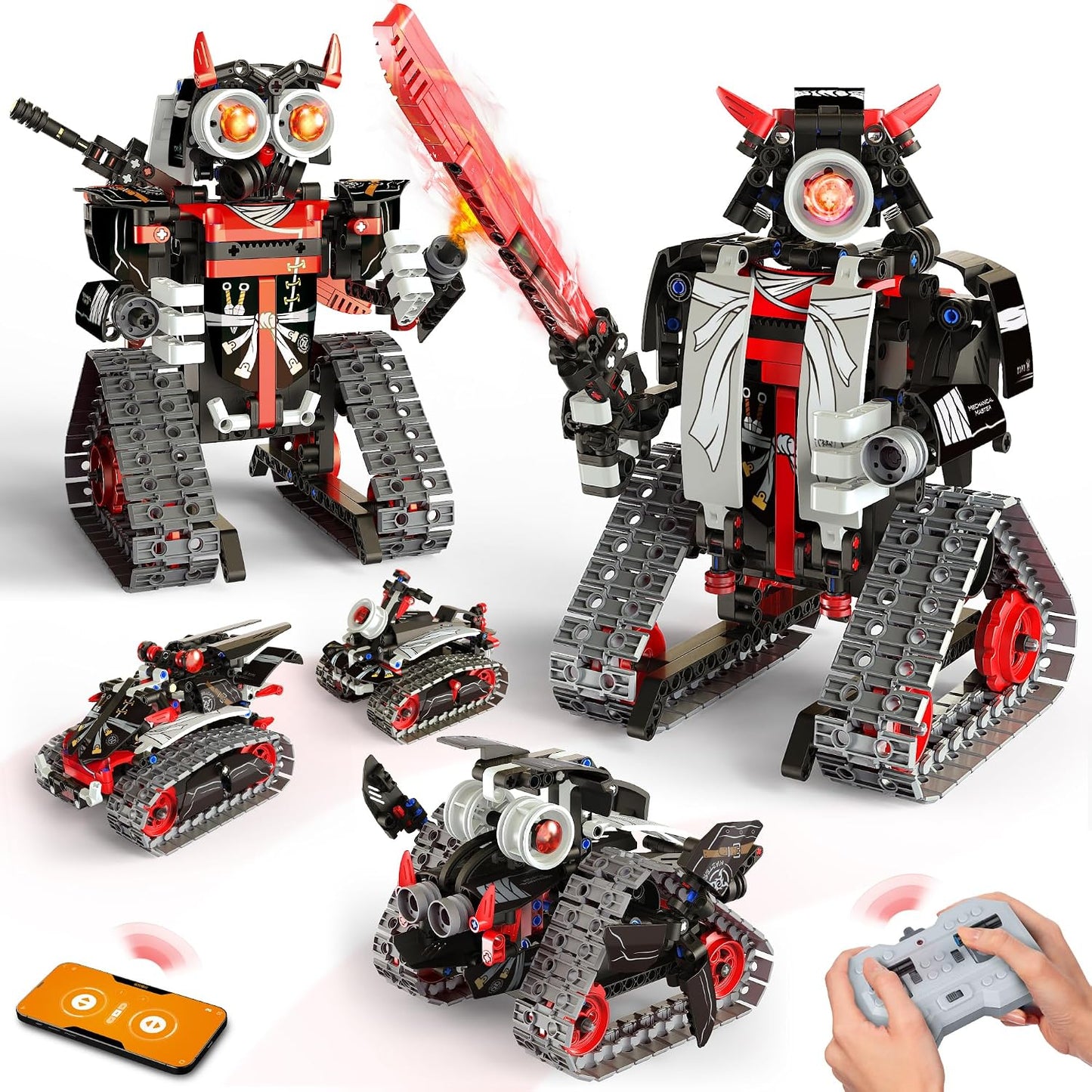 Opmind Kit de Construcción de Robot RC STEM 5 en 1, Control por APP...