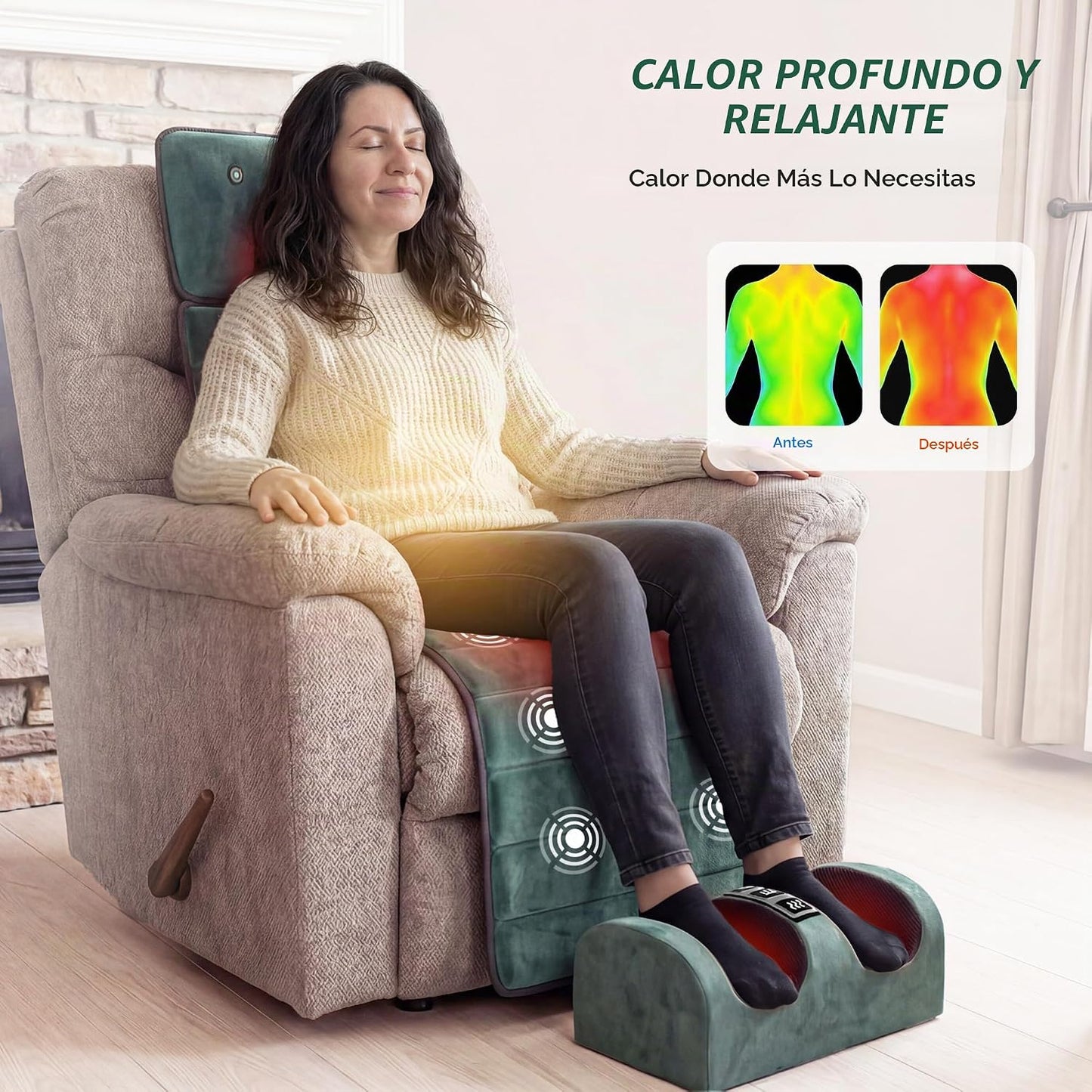 Himouta - Alfombrilla de masaje de cuerpo completo con calor, 10 mo...