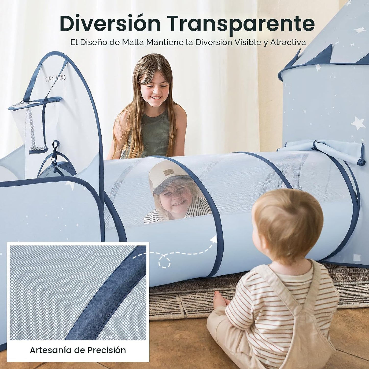 Tiny Land Túnel de bebé 3 en 1 para niños pequeños con piscina de p...