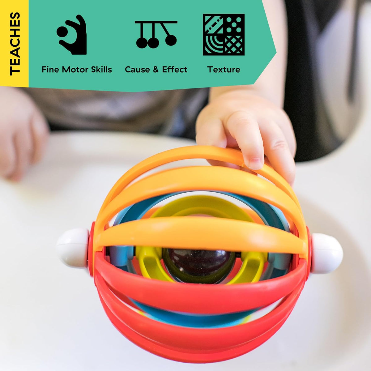 Baby Einstein Sticky Spinner - Juguete de actividades para silla al...