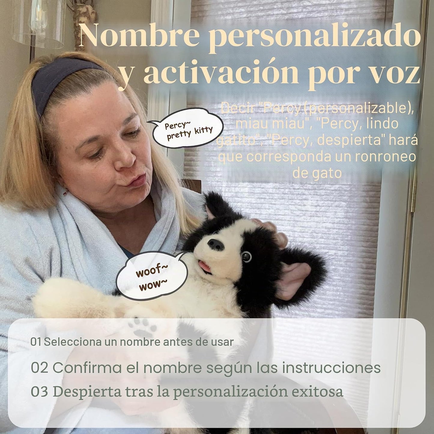 Chongker Perro robot de compañía interactivo, animales de peluche c...