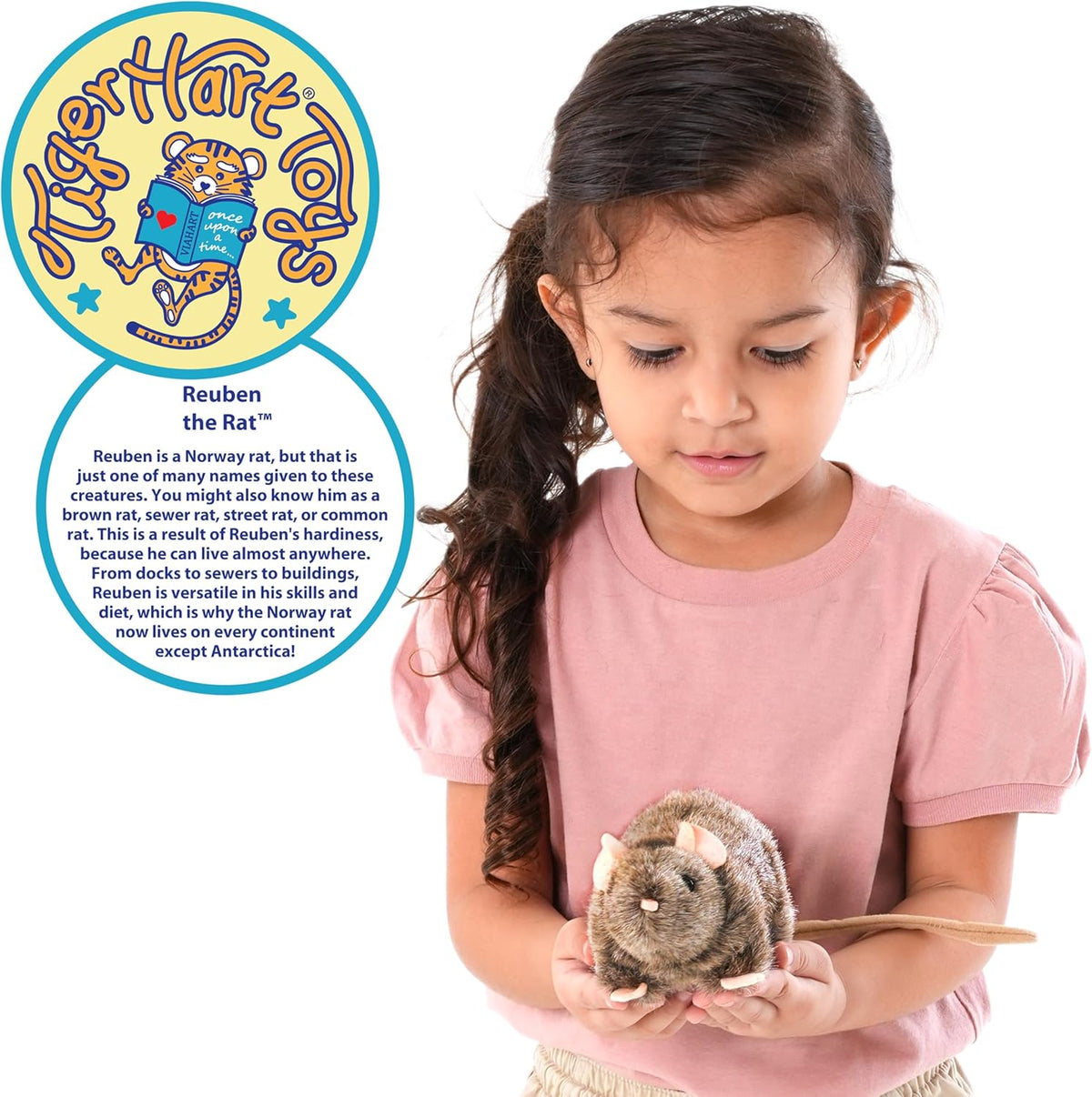TigerHart Reuben La Rata - Peluche de ratón de 7 pulgadas