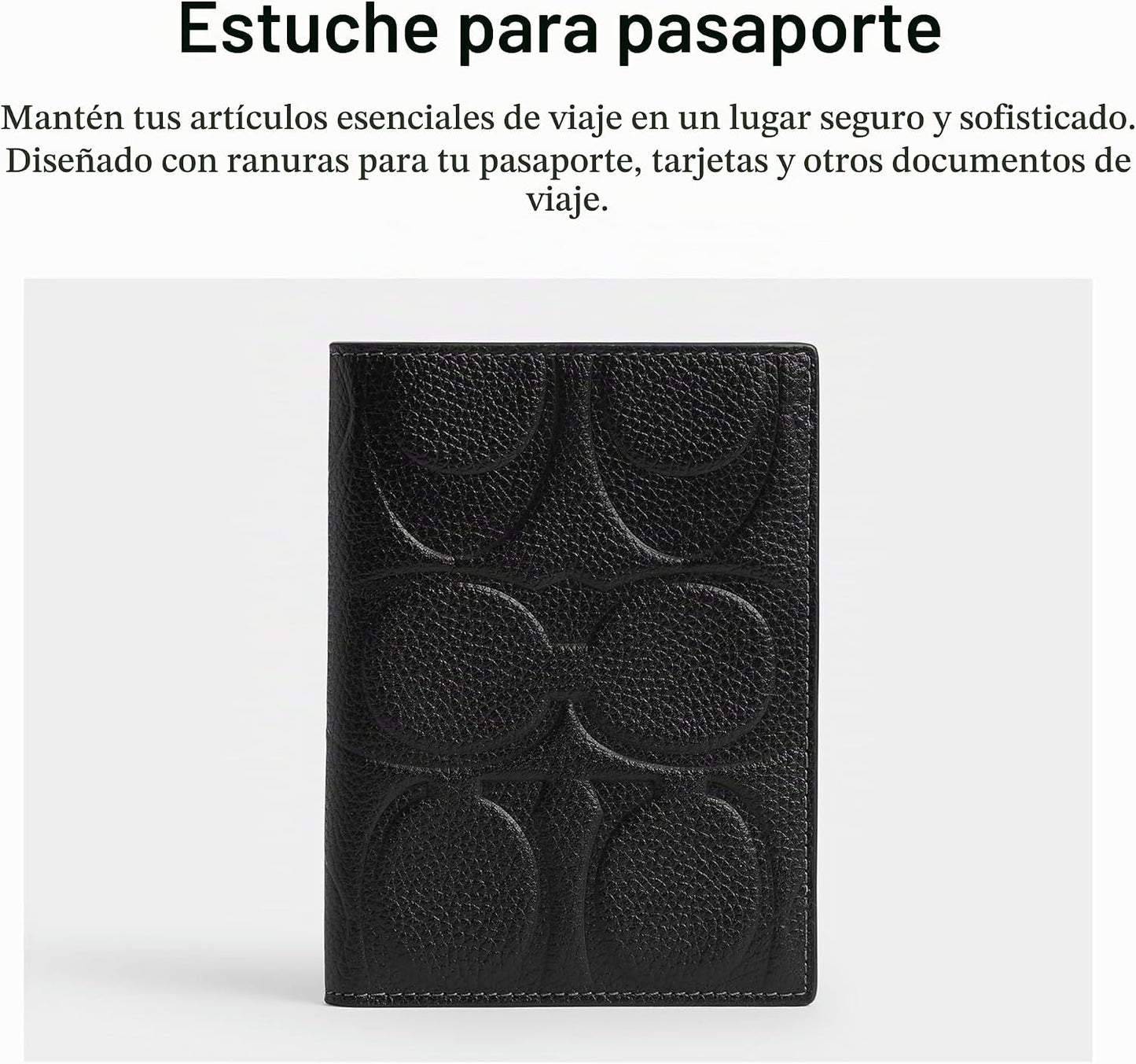 Estuche para pasaporte en cuero natural de plena flor
