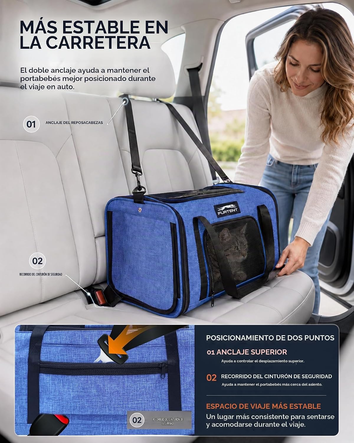 Transportador de mascotas de 17 x 11 x 9.5 pulgadas, aprobado por a...